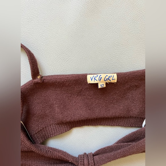 VERGE GIRL Brown Knit Cutout Mini Dress - Picture 3 of 5